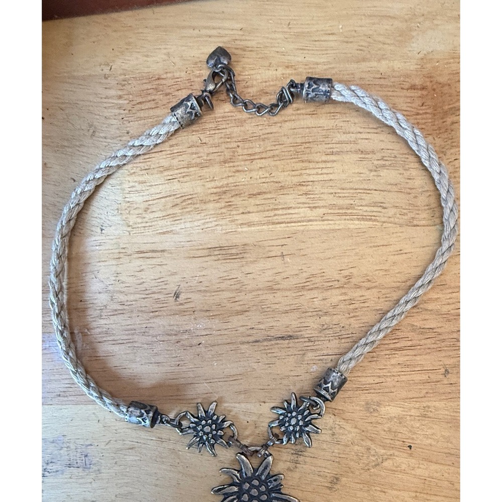 Edelweiss Braided Cord Choker Necklace